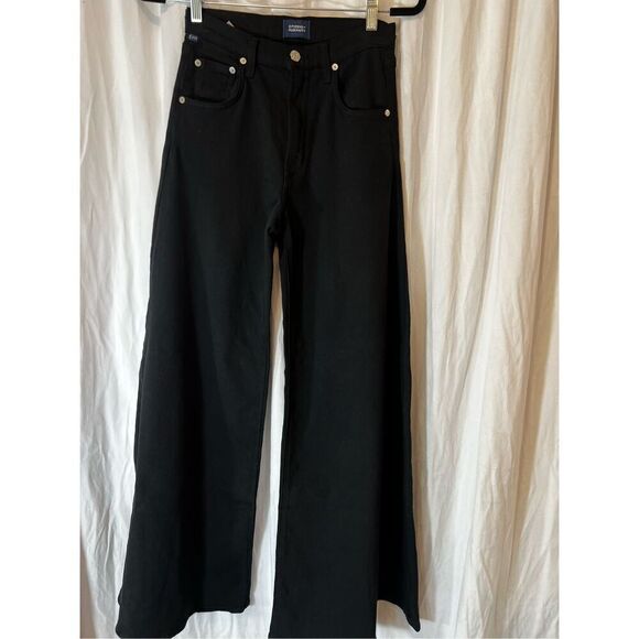 Citizens of Humanity Women's Black Annina Corduroy Wide Leg Pants Size 24 NWOT - Picture 5 of 13